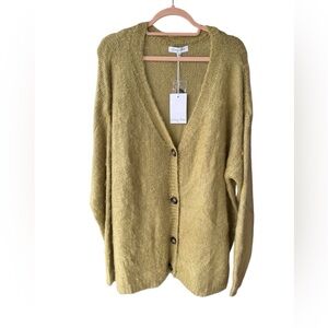 emory park Olive Green Button-Front Cardigan